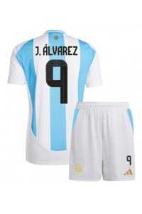 Fotbalové Dres Argentina Julian Alvarez #9 Dětské Domácí Oblečení Copa America 2024 Krátký Rukáv (+ trenýrky)